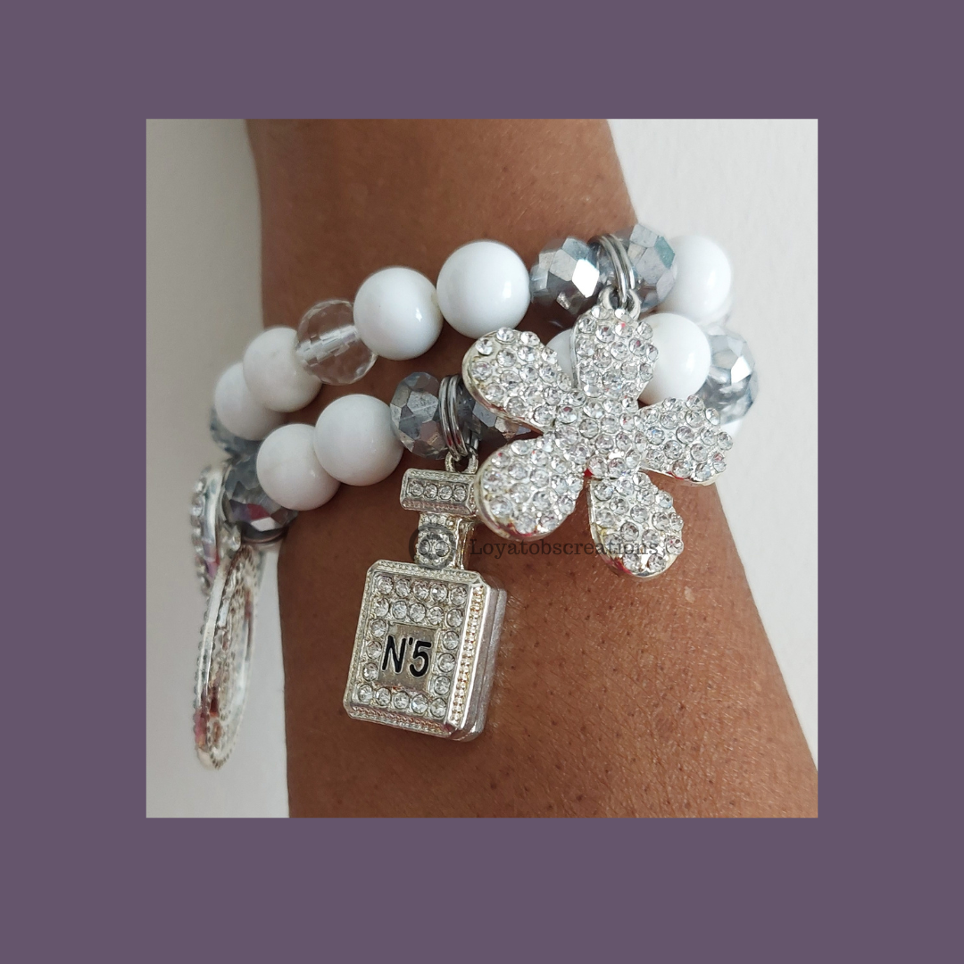 Petunia Charm Bracelet Set
