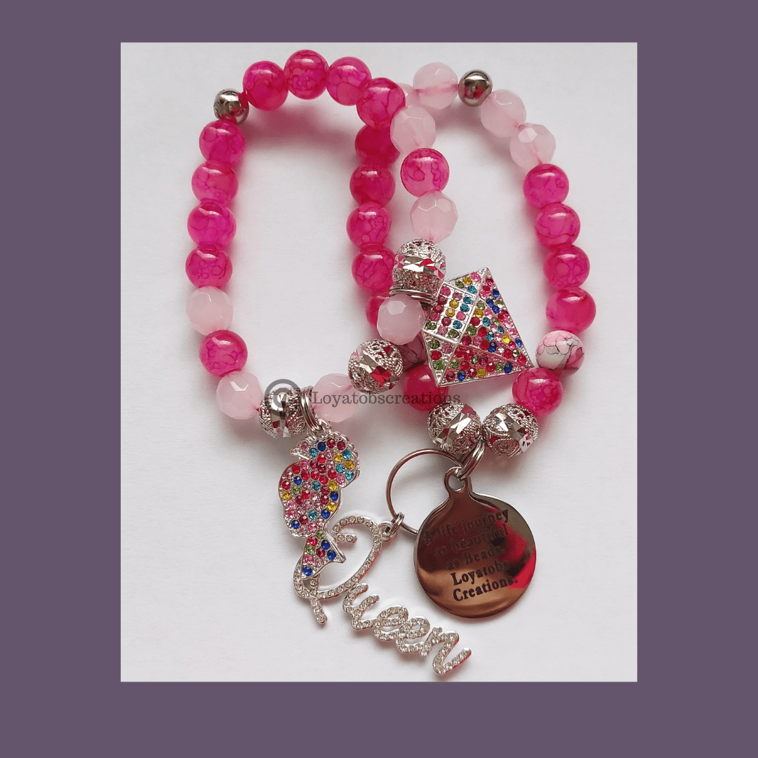 Peony Charm Bracelet Set