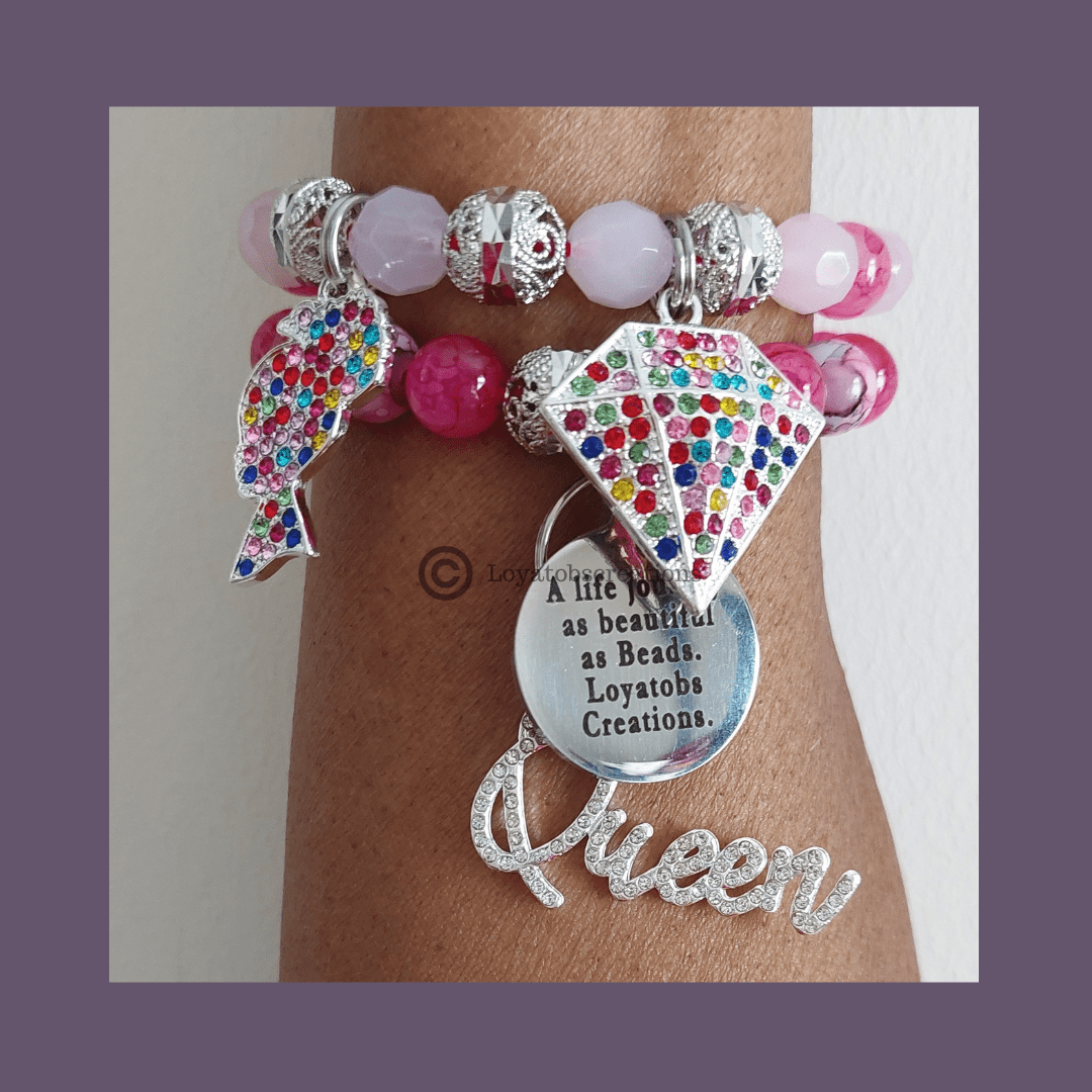 Peony Charm Bracelet Set