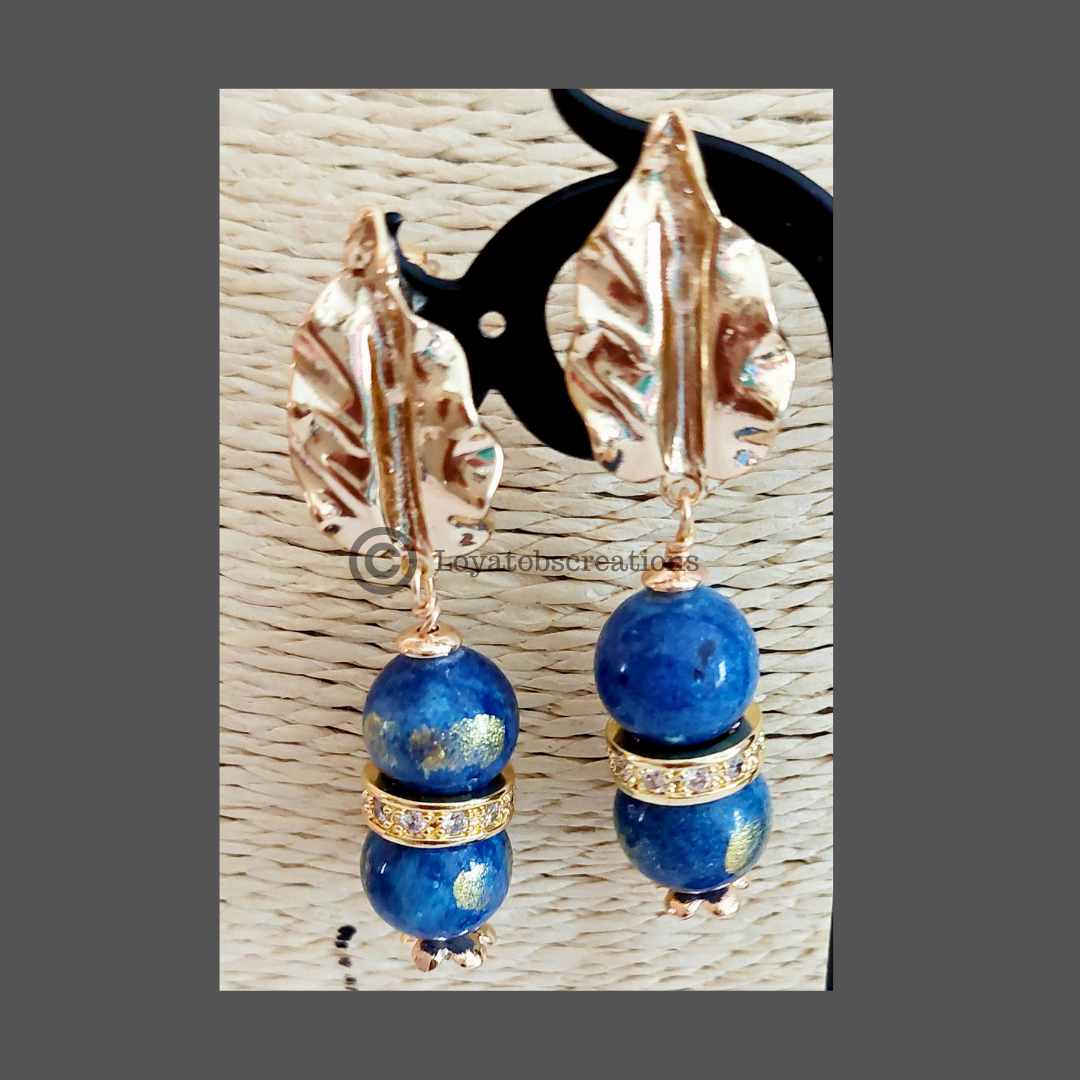 Blue Orchid Necklace , Bracelet and Earring Set