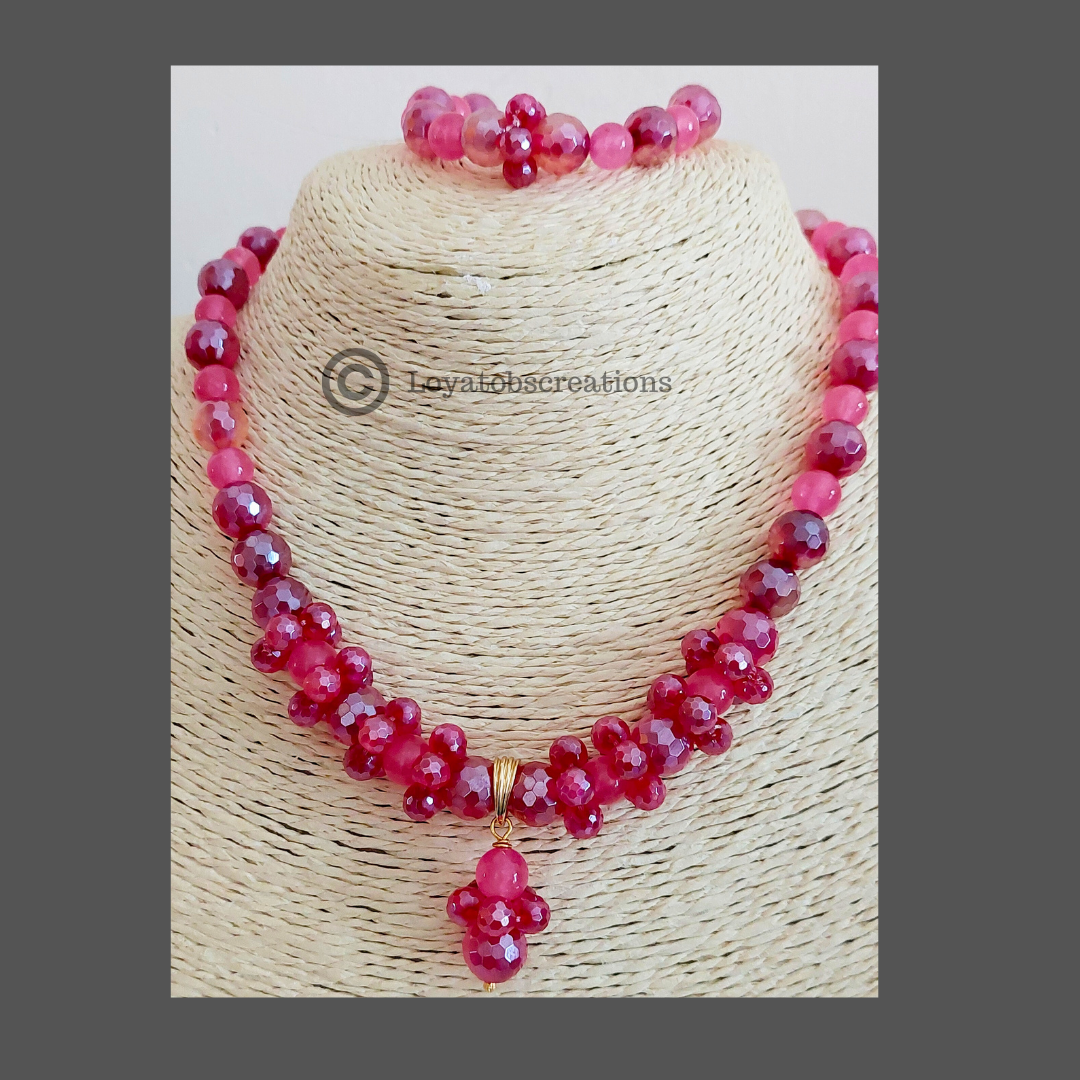 Foxglove Necklace, Bracelet and Earring Set