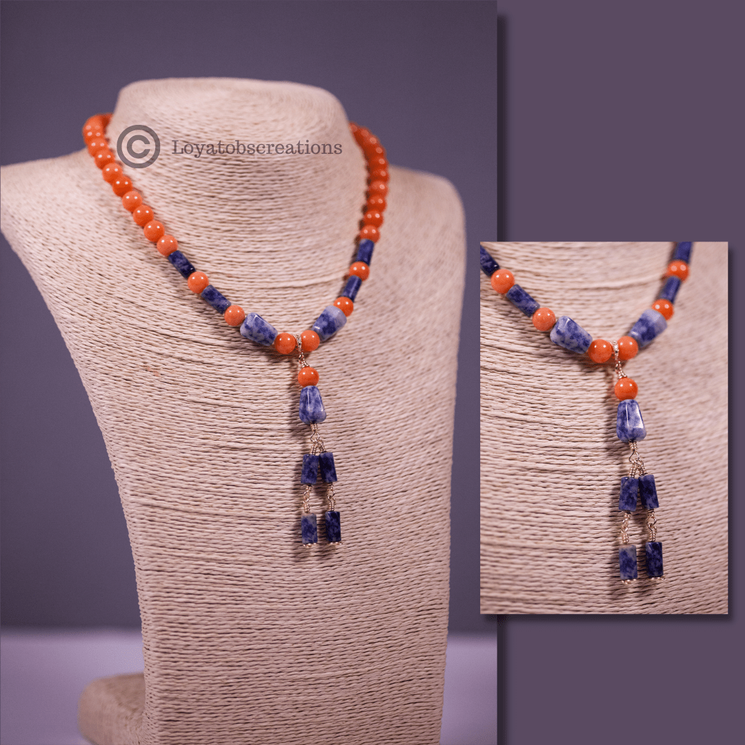 Peach Cloud Necklace and Earring Set