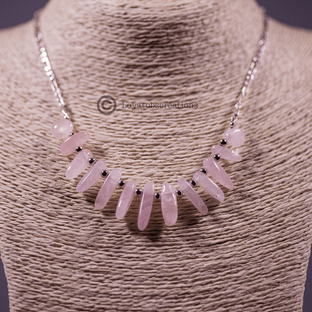 Silver Roses Necklace and Earring Set
