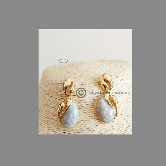 Grey Dangle Earrings