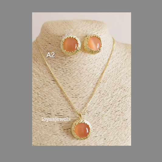 The Button Necklace and Earring Set