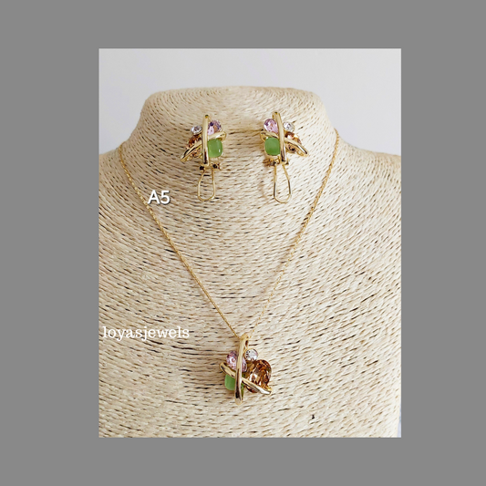 The Multicolour Necklace and Earring Set