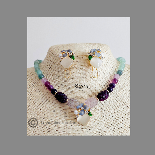 The Fluorite Necklace and Earring Set