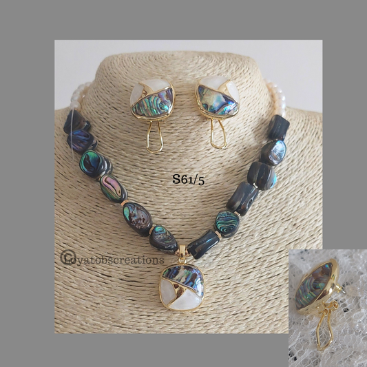 The Paua Necklace and Earring Set 1